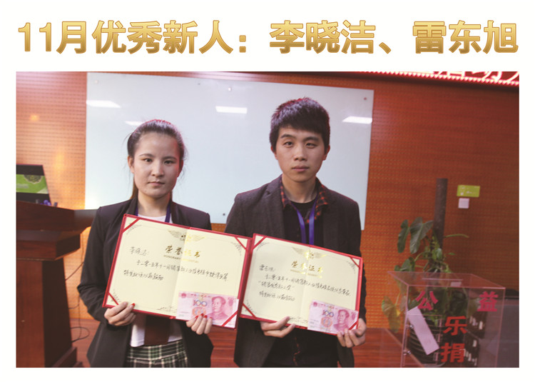 天互數(shù)據(jù)11月優(yōu)秀新人獎李曉潔、雷東旭 