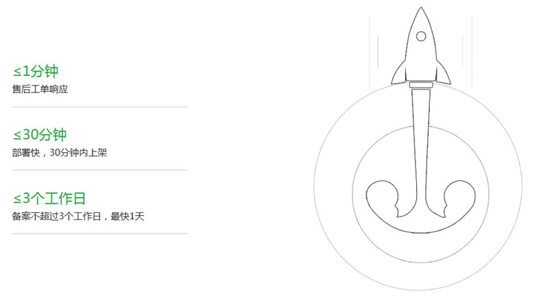 1分鐘響應(yīng) 30分鐘交付 3天備案